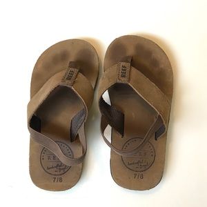 Reef Grom Leather Flip Flops (Toddler Boys)